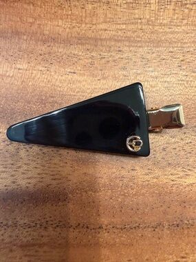 Black Triangle Hair Clip with Gold Accent - Designer Style